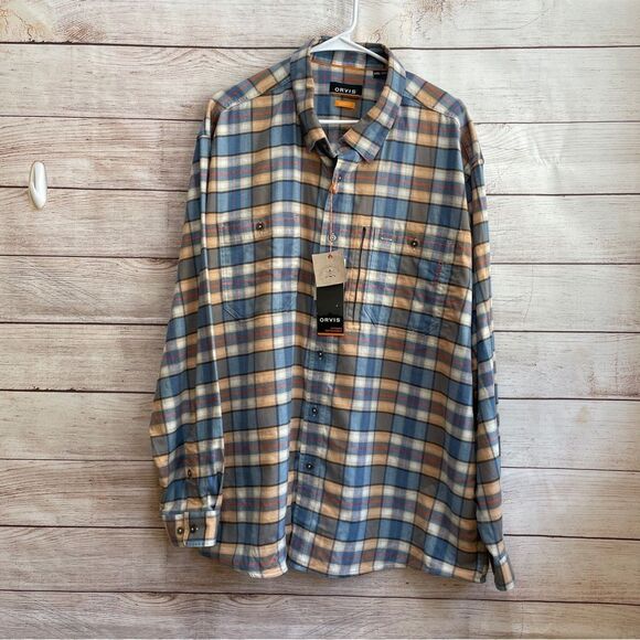 NEW WITH TAGS ORVIS FLAT CREEK PLAID FLANNEL SHIRT - Picture 1 of 8
